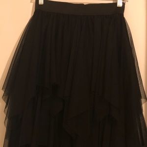 Free People Layered Tulle Black Skirt